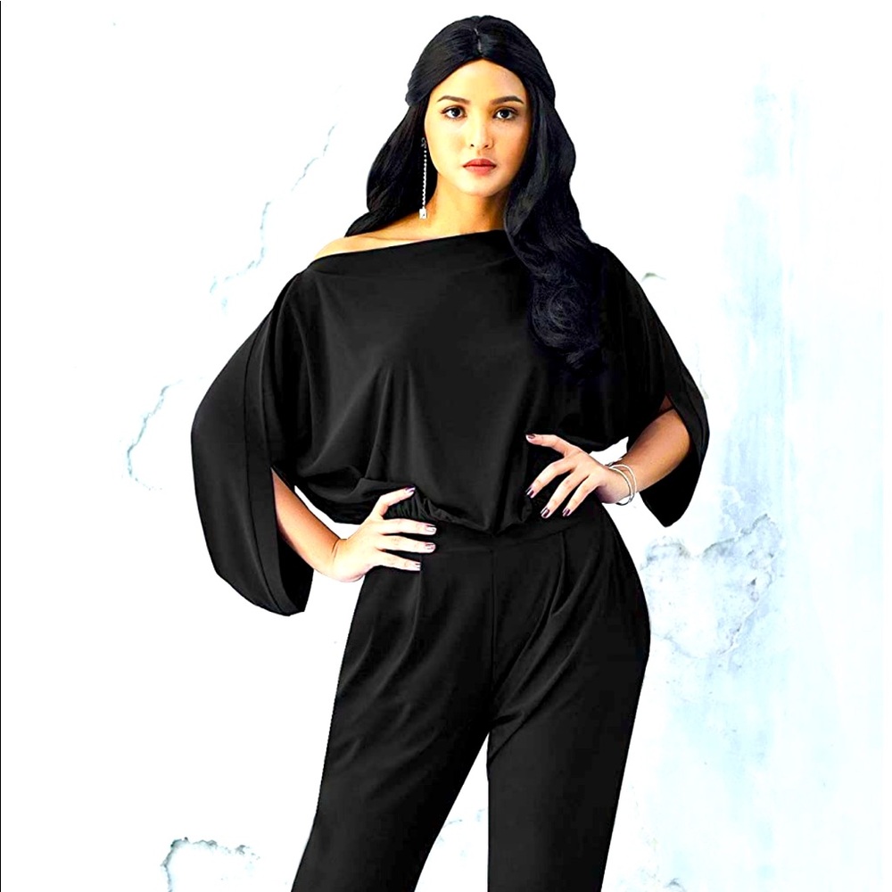 3/4 sleeve formal jumpsuit
